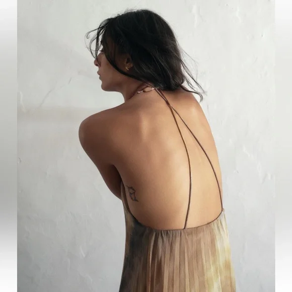 COPY - ZARA TIE DYE PLEATED HALTER DRESS - Picture 5 of 11